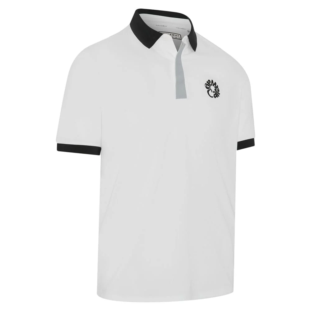 Callaway Legacy Collection Blocked Logo Collar Polo Shirt - Bright White