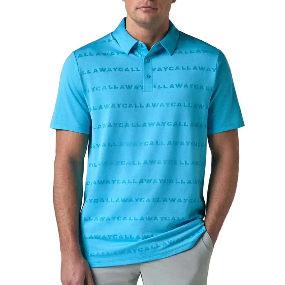 Callaway Legacy Collection Logo Jacquard Polo Shirt - Blue Blossom - Image 5