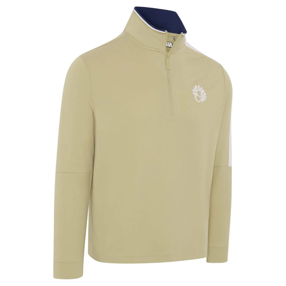 Callaway Legacy Collection Quarter-Zip Ribbed Neck Midlayer - Fields of Rye