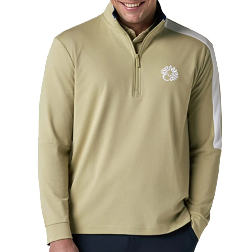 Callaway Legacy Collection Quarter-Zip Ribbed Neck Midlayer - Fields of Rye - Image 4