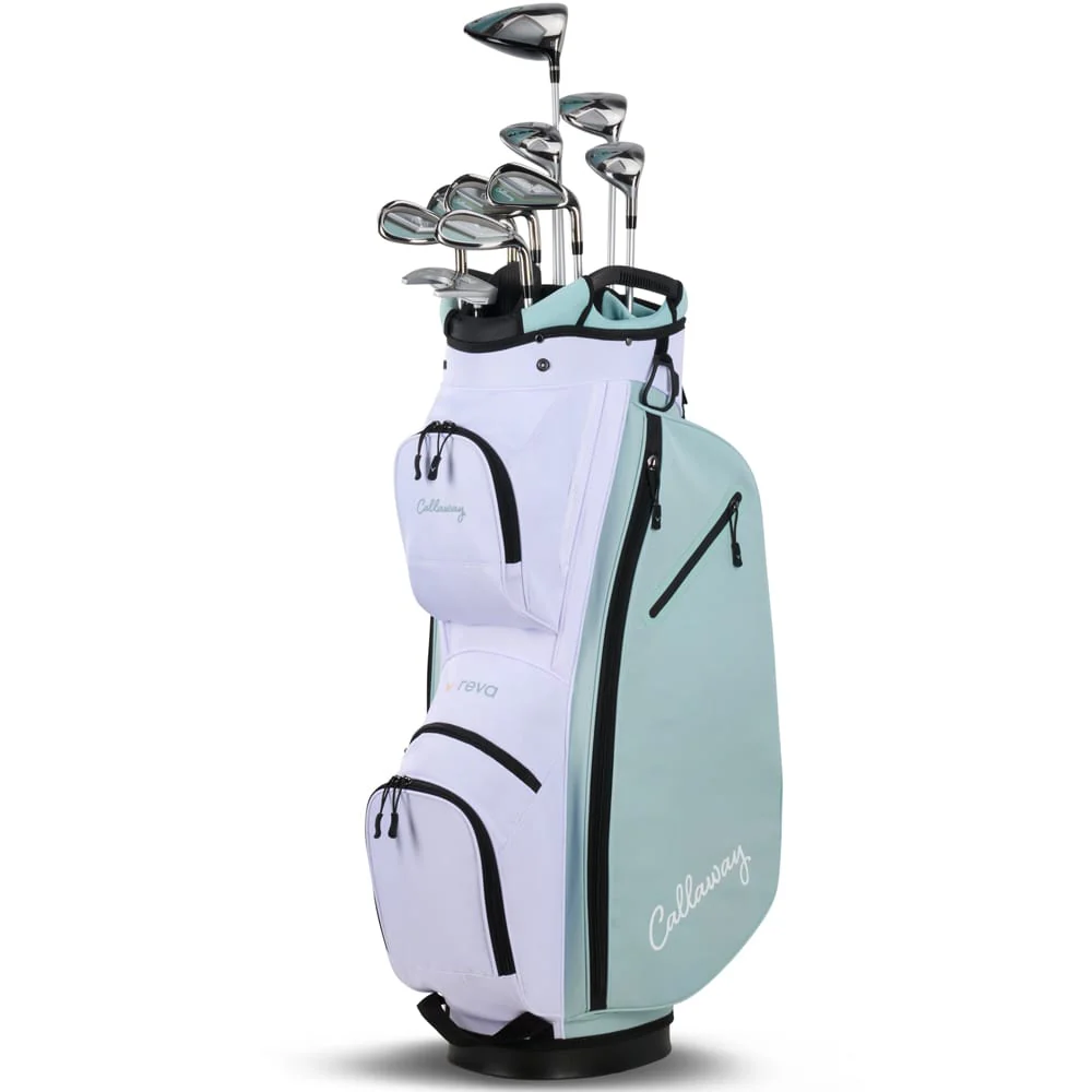 Callaway Reva '26 11-Piece Cart Bag Ladies Package Set - Peach/Surf - Image 8