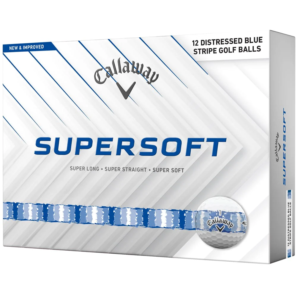 Callaway Supersoft Distressed Stripe Golf Balls - White/Blue - 12 Pack - Image 5