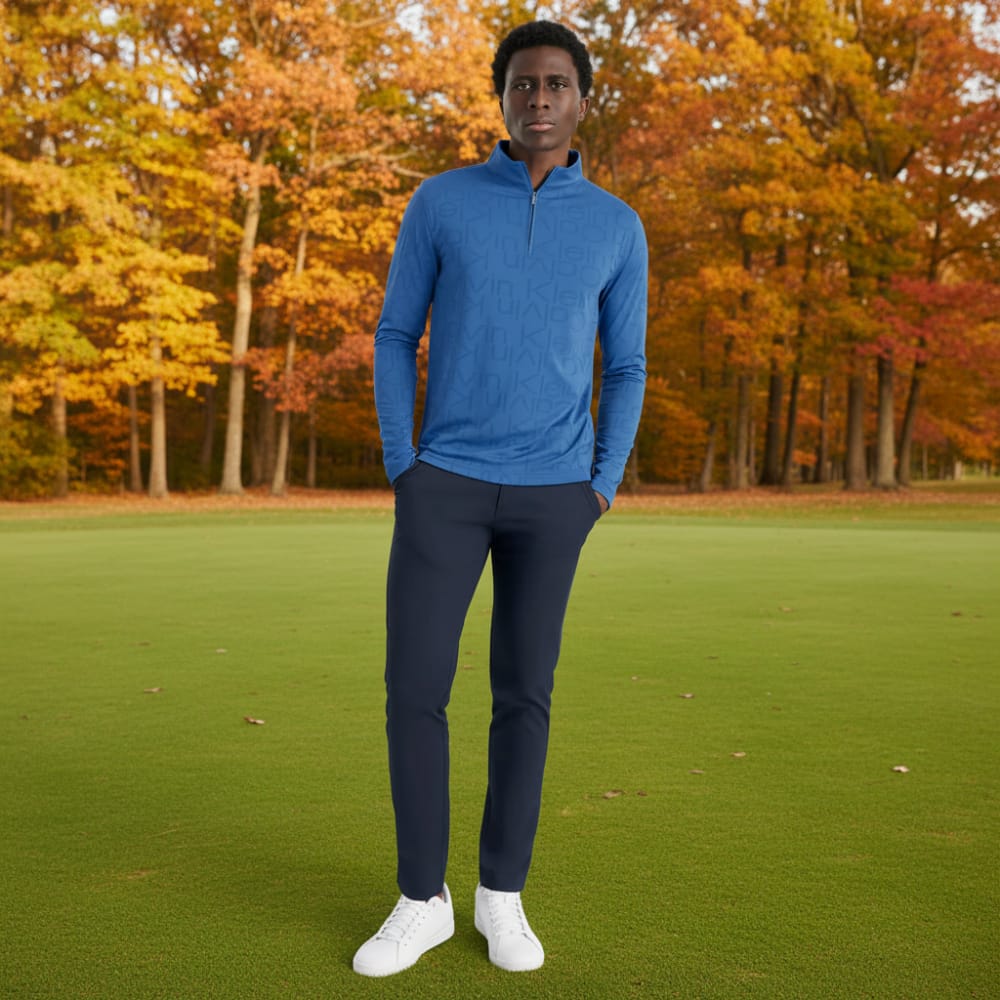 Calvin Klein Avondale Half Zip Pullover - Blue Hibiscus - Image 4