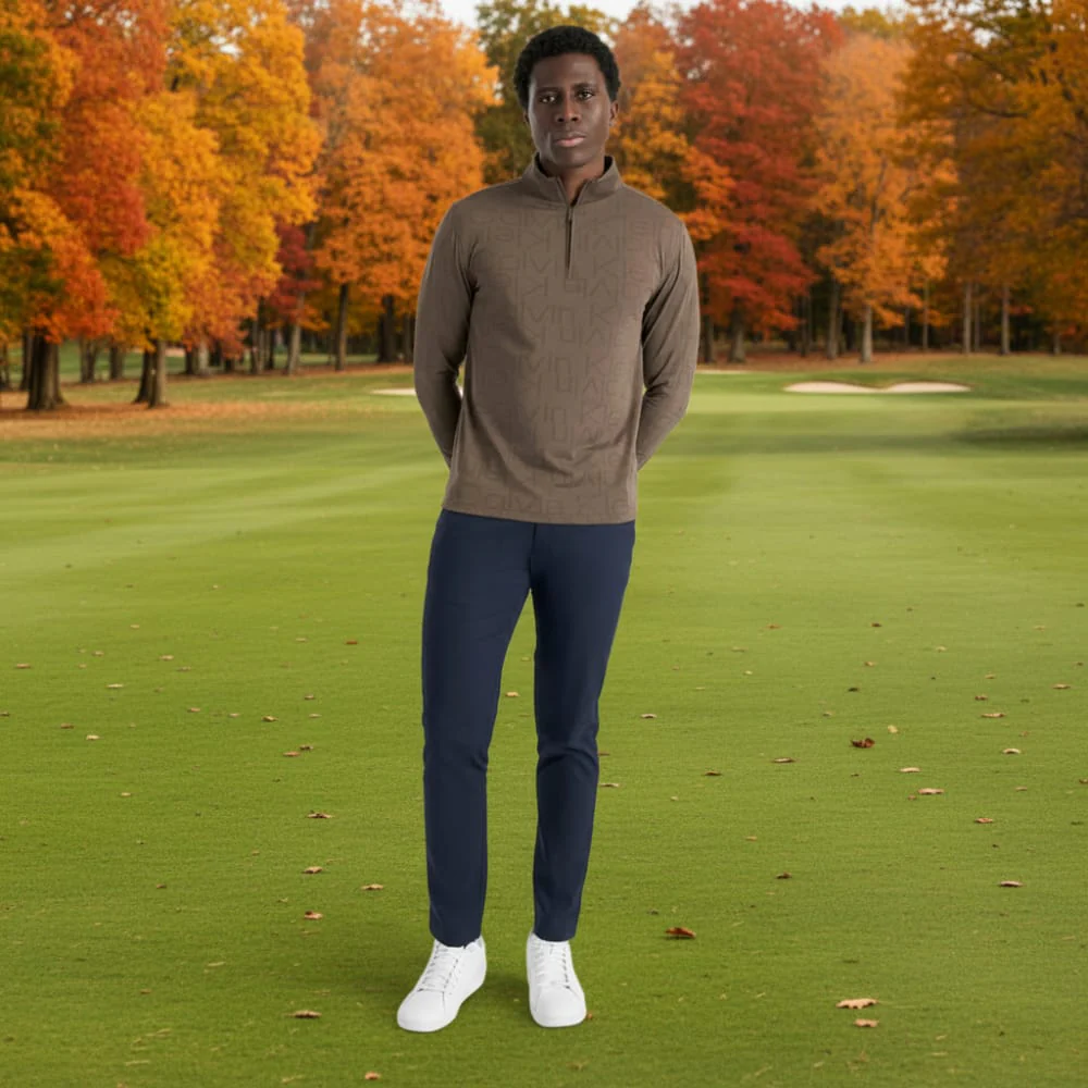 Calvin Klein Avondale Half Zip Pullover - Cedar Brown - Image 4