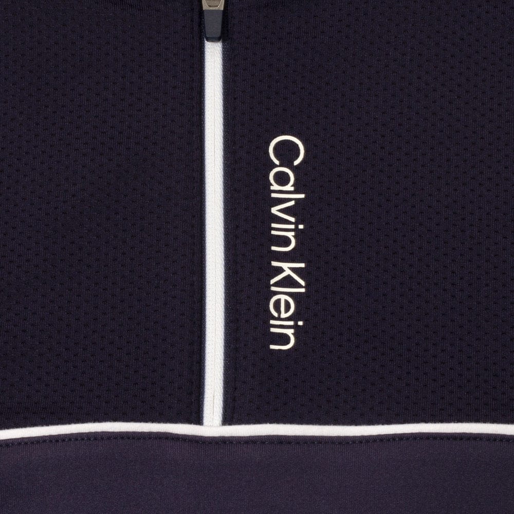 Calvin Klein Grange Mock Neck Polo Shirt - Navy - Image 7
