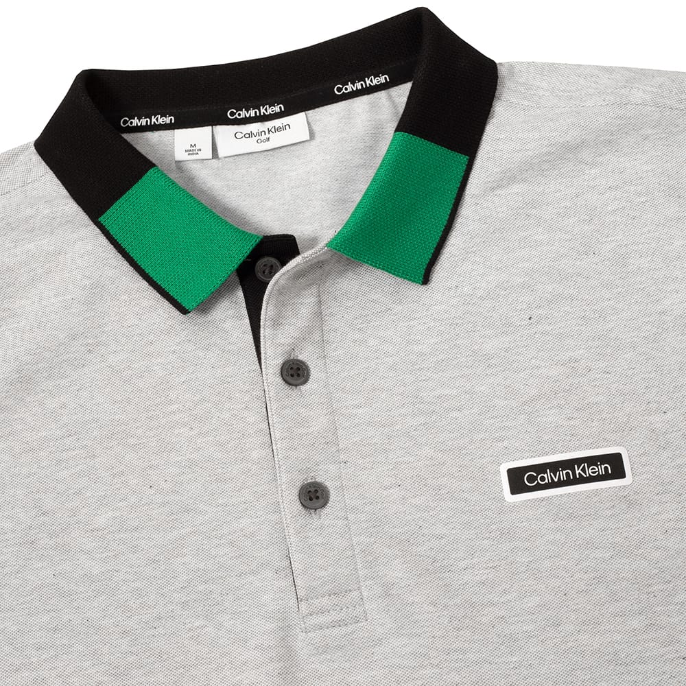 Calvin Klein Madison Polo Shirt - Silver Marl - Image 3