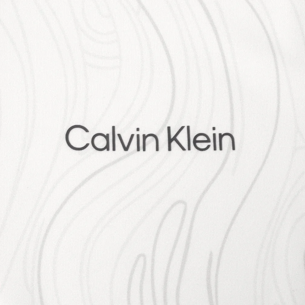 Calvin Klein Marble Print Polo Shirt - White - Image 4