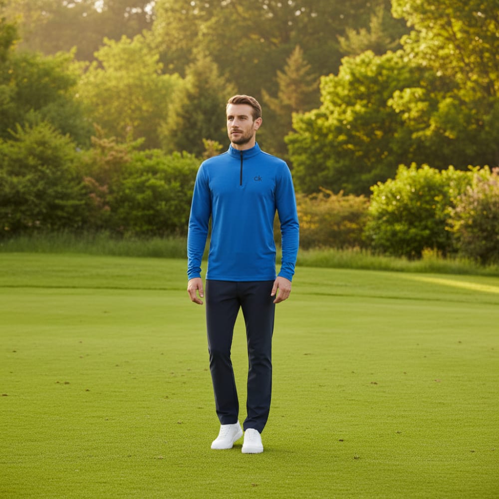 Calvin Klein Newport Half-Zip Sweater - Nautical Blue Marl - Image 5