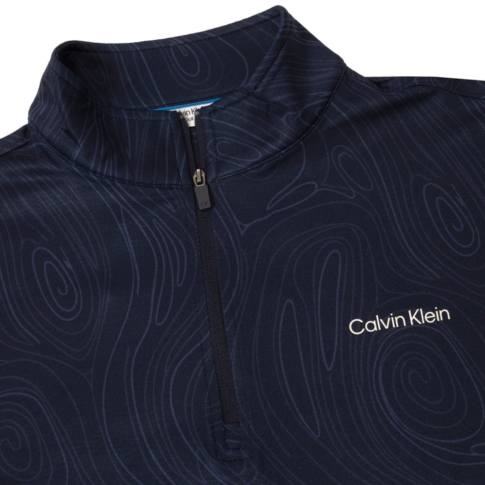Calvin Klein Printed Newport Half Zip - Navy Marble - Image 5