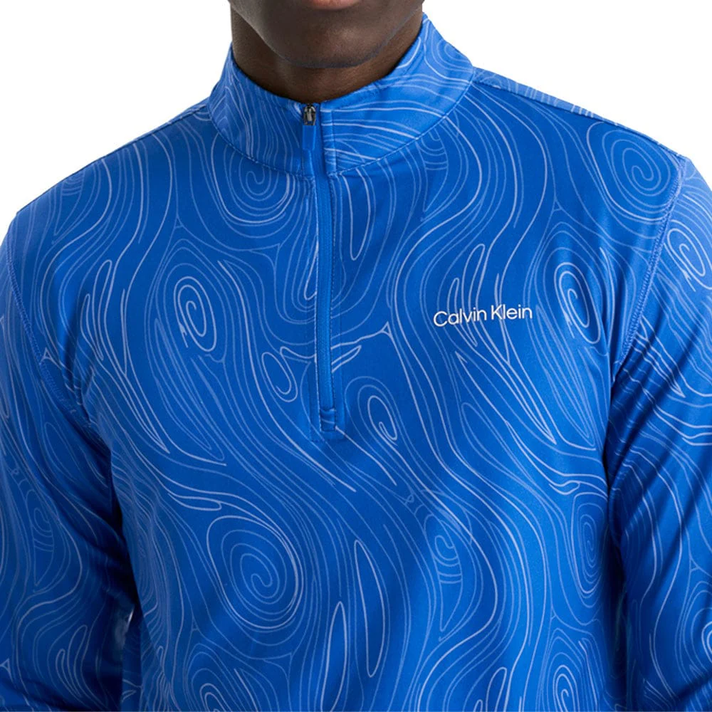 Calvin Klein Printed Newport Half Zip - Sapphire - Image 3