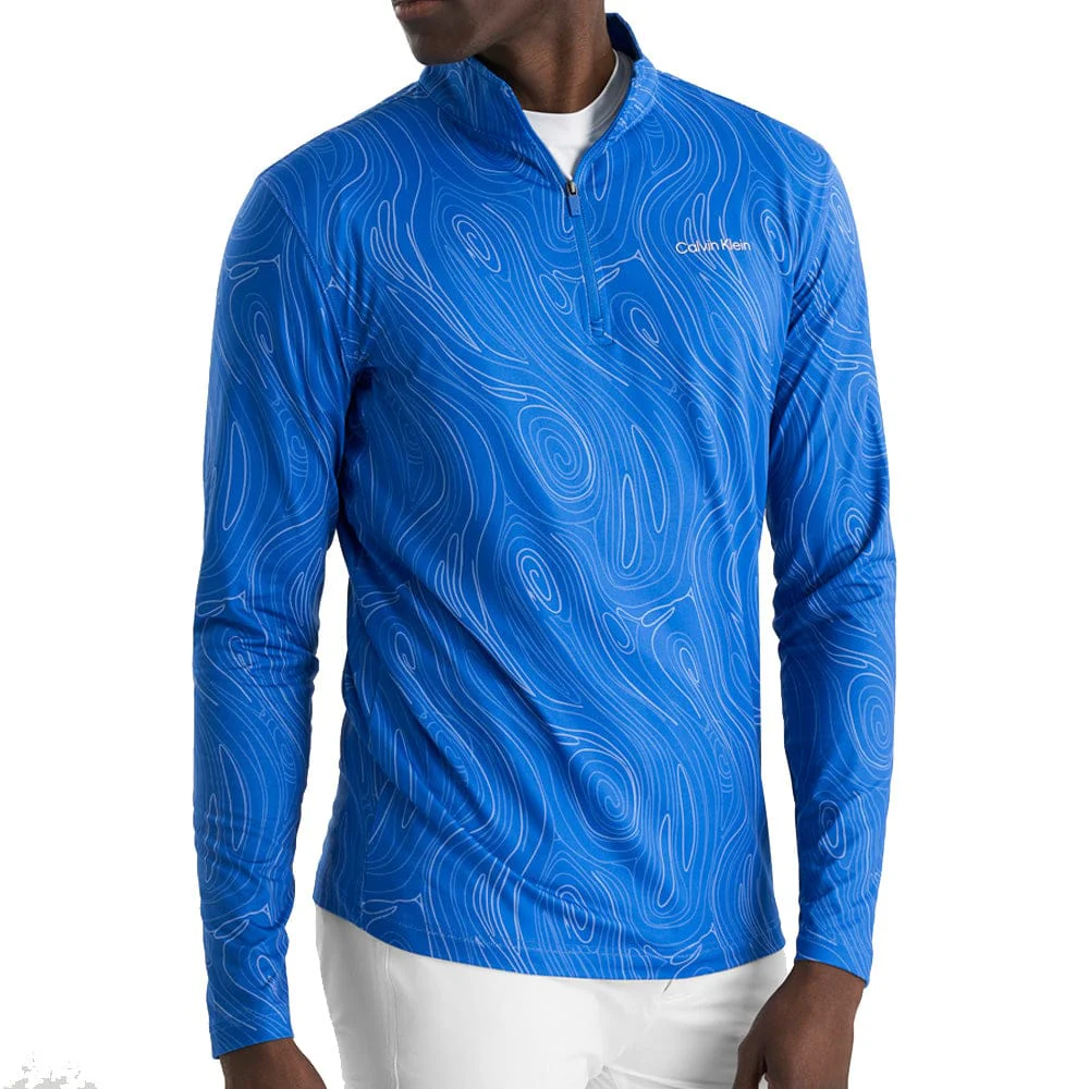 Calvin Klein Printed Newport Half Zip - Sapphire - Image 6
