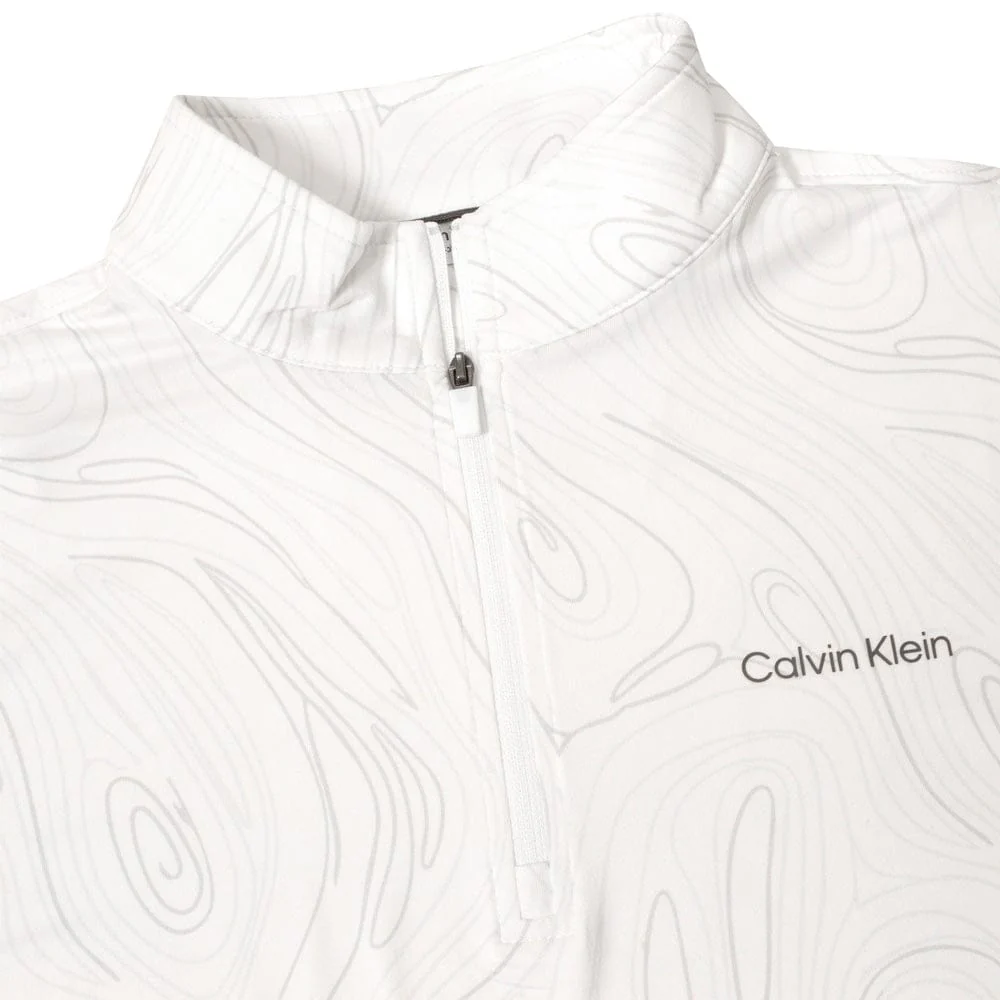 Calvin Klein Printed Newport Half Zip - White Marble - Image 5
