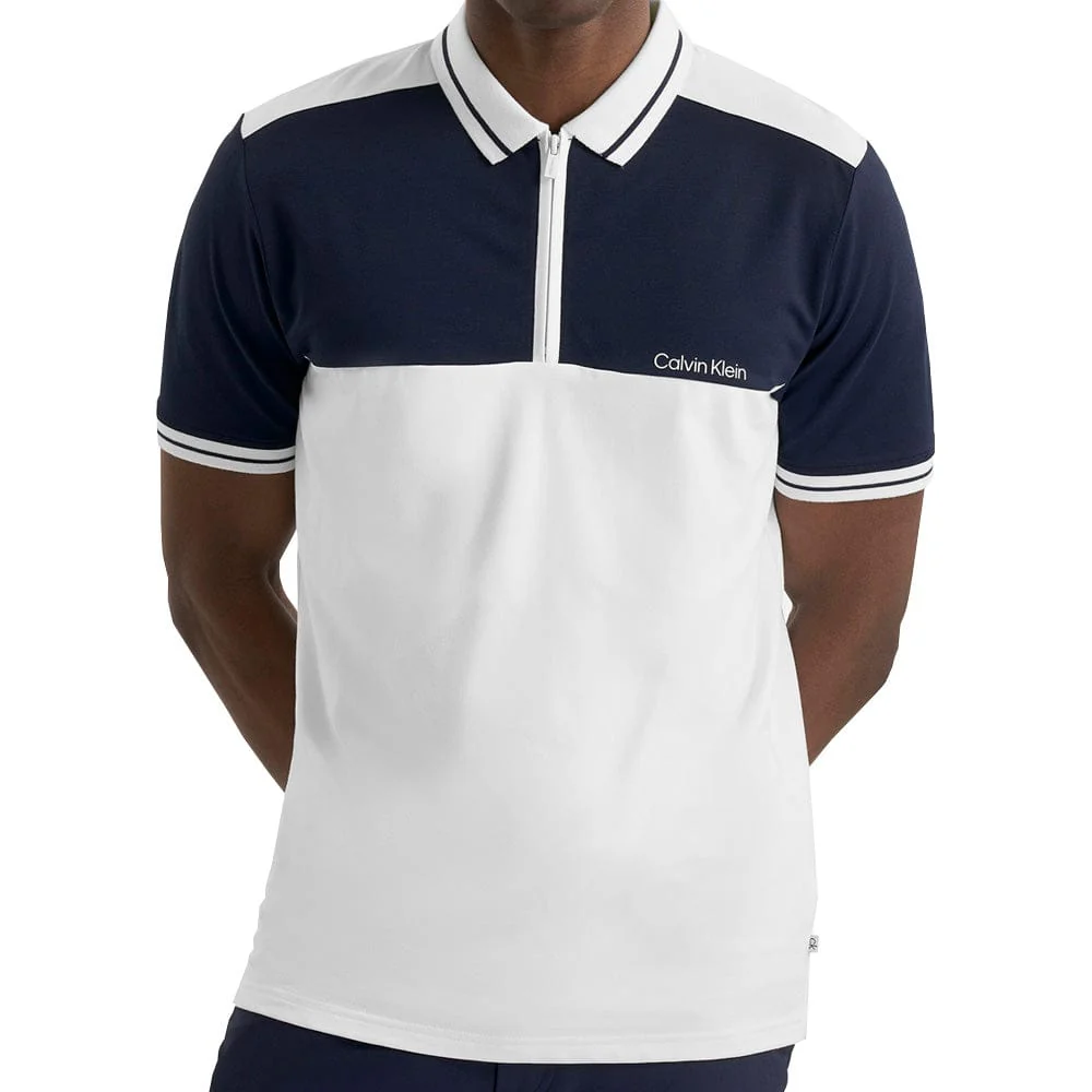 Calvin Klein Springhill Colour Block Polo Shirt - White