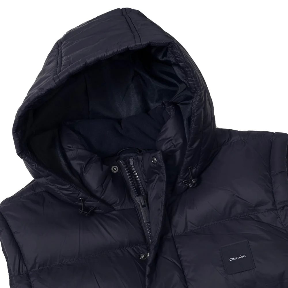 Calvin Klein Vanta Hooded Puffa Gilet - Navy - Image 3