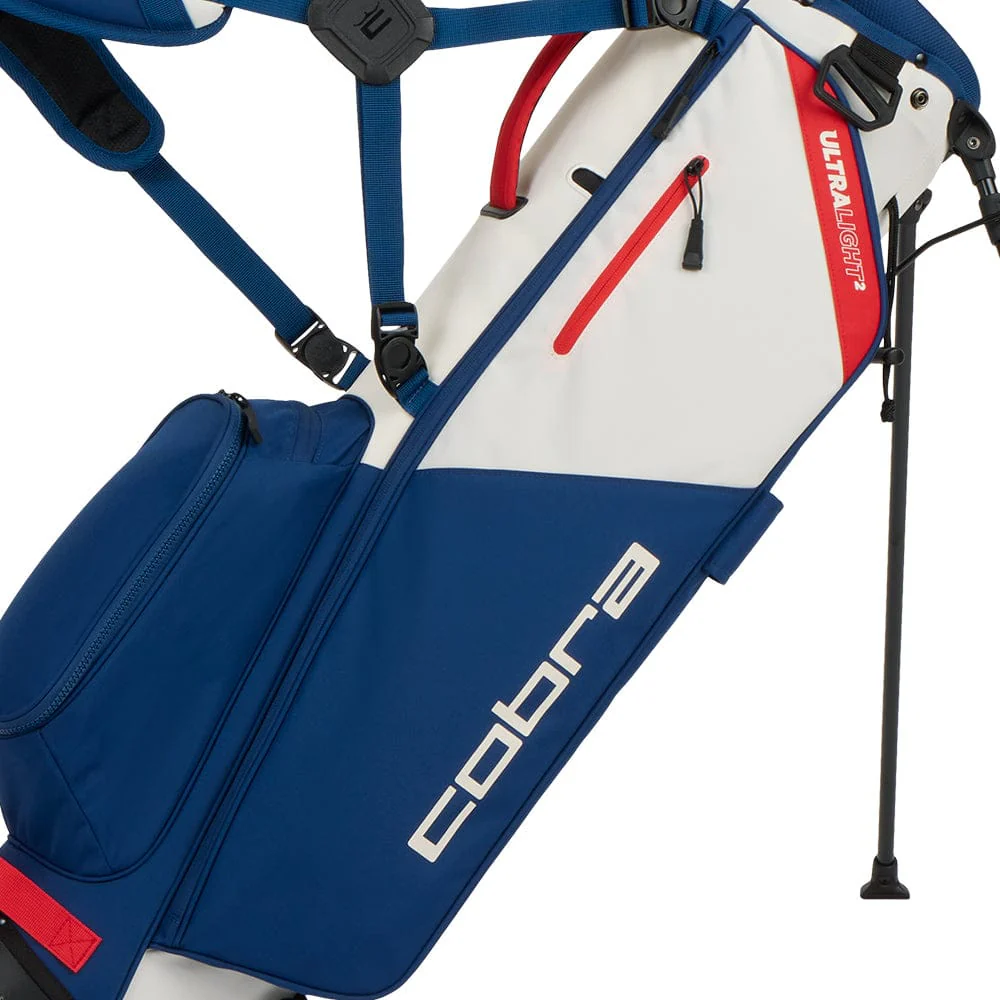 Cobra Ultralight 2 Stand Bag - Estate Blue/Sugared Almond/Pop Red - Image 5