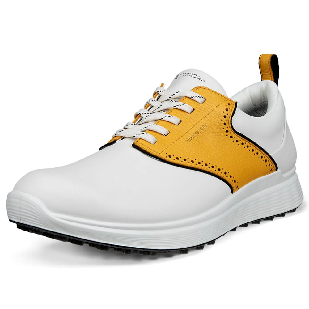 ECCO S-Casual Hybrid Waterproof Spikeless Shoes - White/Saffron - Image 6
