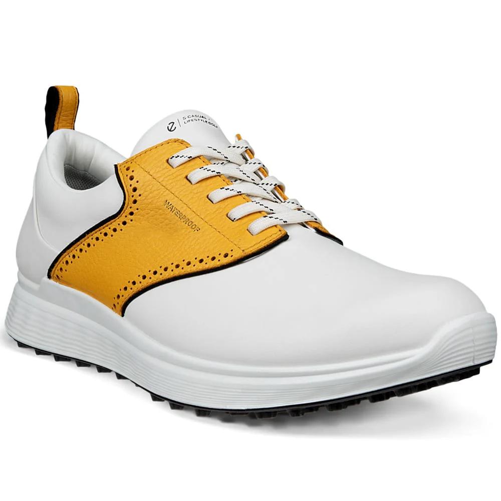 ECCO S-Casual Hybrid Waterproof Spikeless Shoes - White/Saffron - Image 8