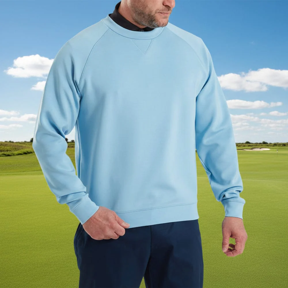 FootJoy Crew Neck Sweatshirt - Blue Reef - Image 3