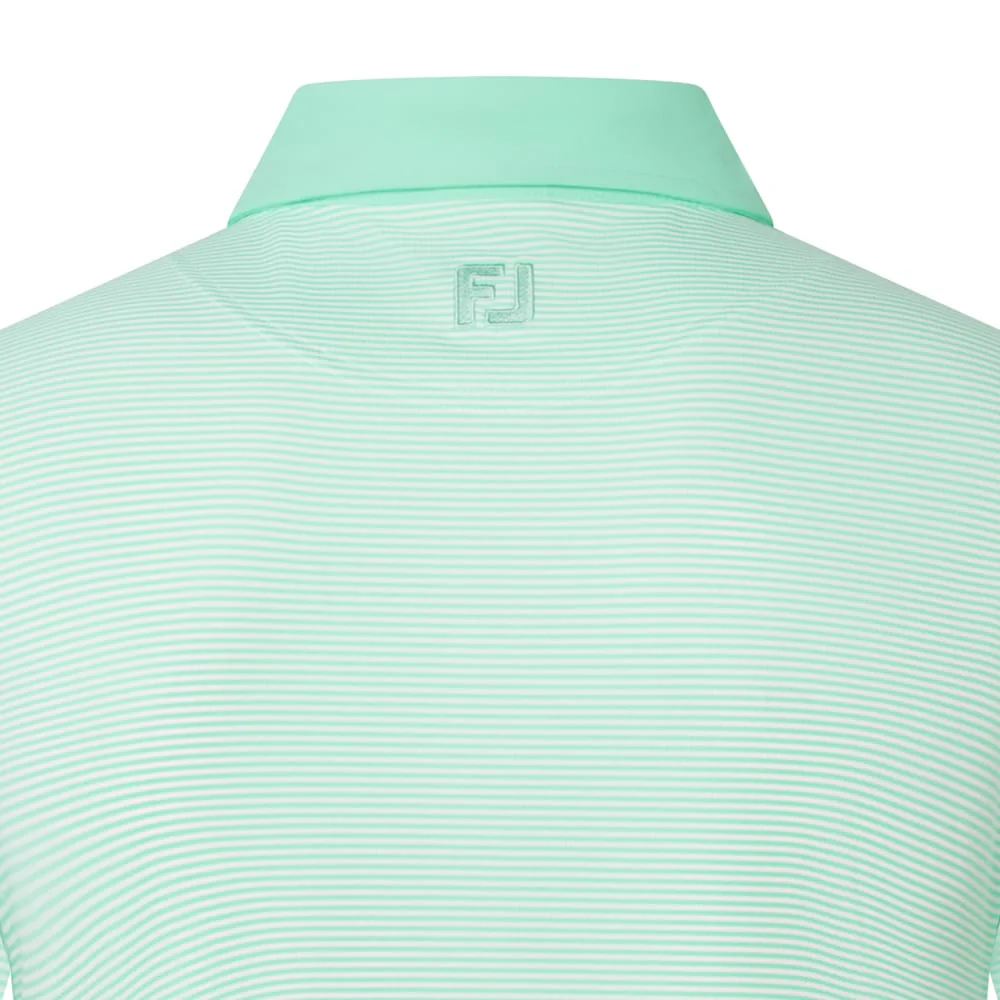 FootJoy Feeder Stripe Pique Polo Shirt - Sea Glass - Image 4