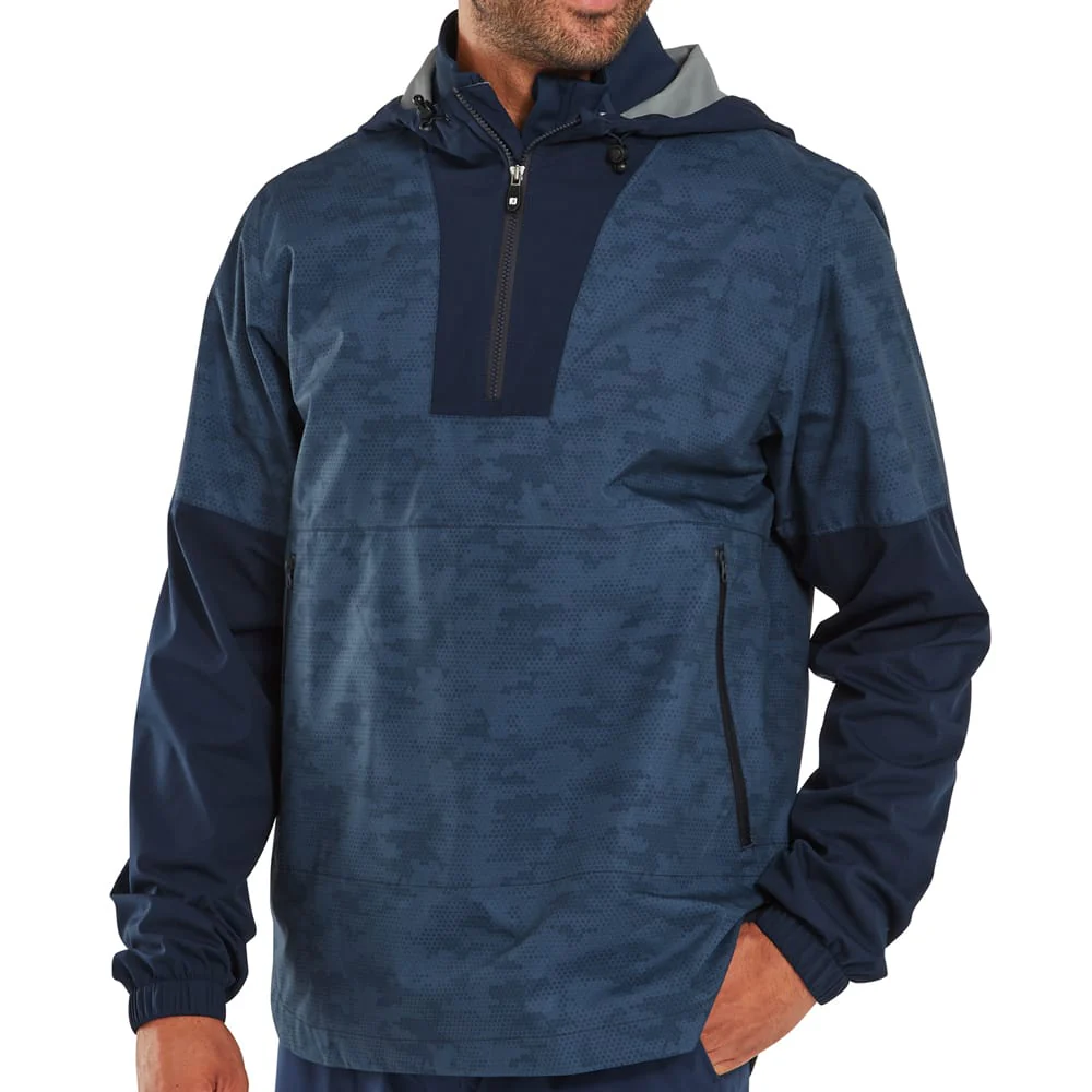 FootJoy HydroLite X Waterproof Hoodie Suit - Navy Camo/Black - Image 8
