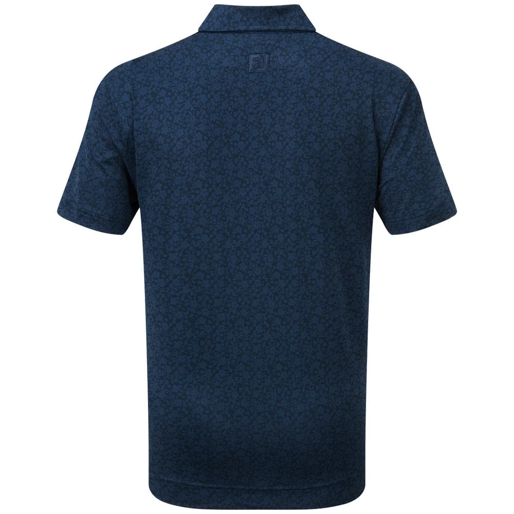 FootJoy Junior Floral Lisle Polo Shirt - Navy - Image 2