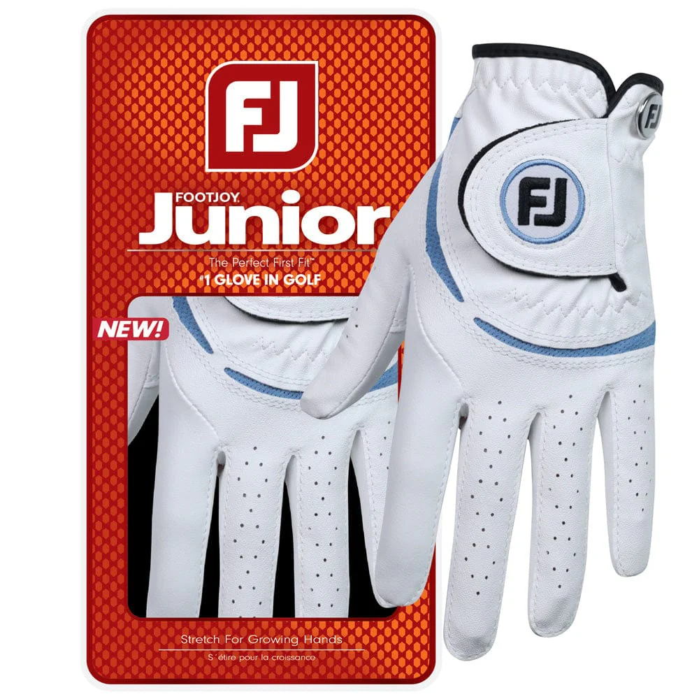 FootJoy Junior Golf Glove - White/Cobalt - Image 4