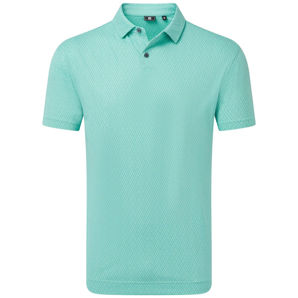 FootJoy Modernist Geo Pique Polo Shirt - Blue Reef/Sea Glass