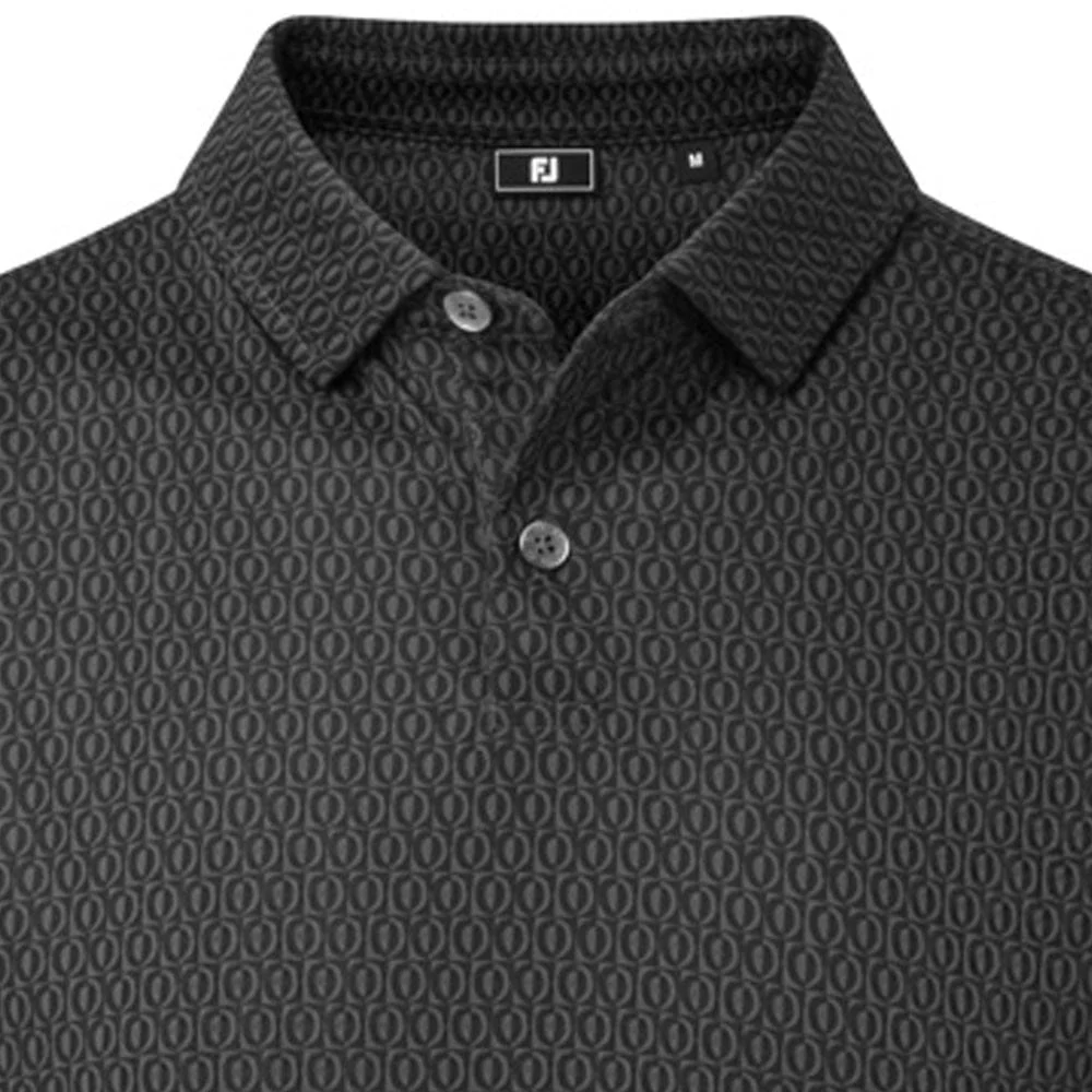 FootJoy Modernist Geo Pique Polo Shirt - Charcoal/Black - Image 3