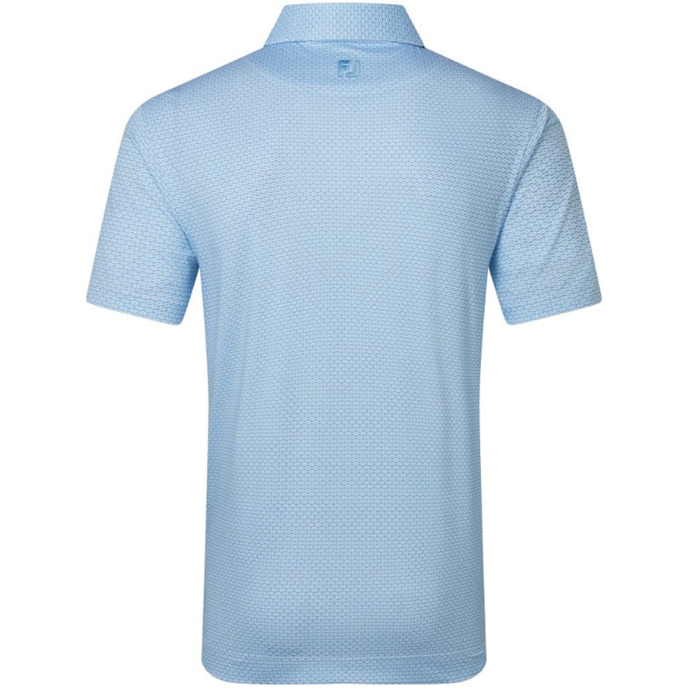 FootJoy Nautical Flag Print Lisle Polo Shirt - Blue Reef/Deep Reef - Image 2