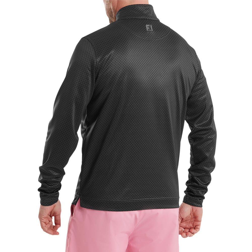 FootJoy Nautical Flag Tonal Chillout 1/4 Zip Pullover - Black - Image 4