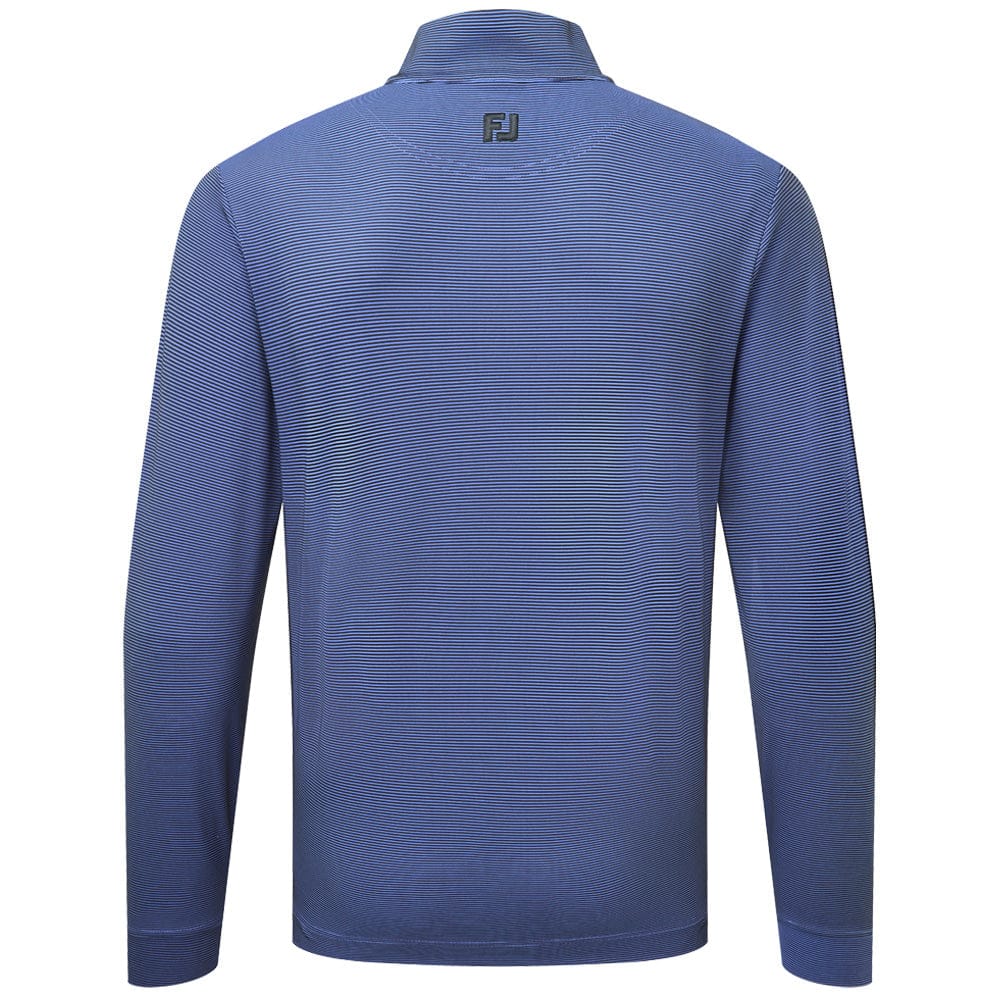 FootJoy Ottoman Stripe Chillout 1/4 Zip Pullover - Black/Vivid Violet - Image 2