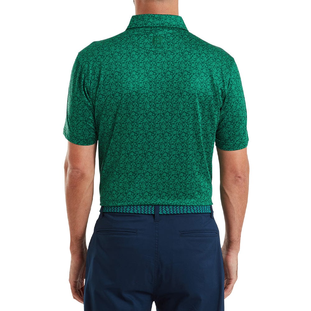 FootJoy Painted Floral Lisle Polo Shirt - Field Green - Image 4