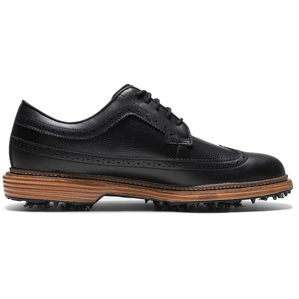 FootJoy Premiere Series Marquis Waterproof Spiked Shoes - Black/Black/Brown - Image 5