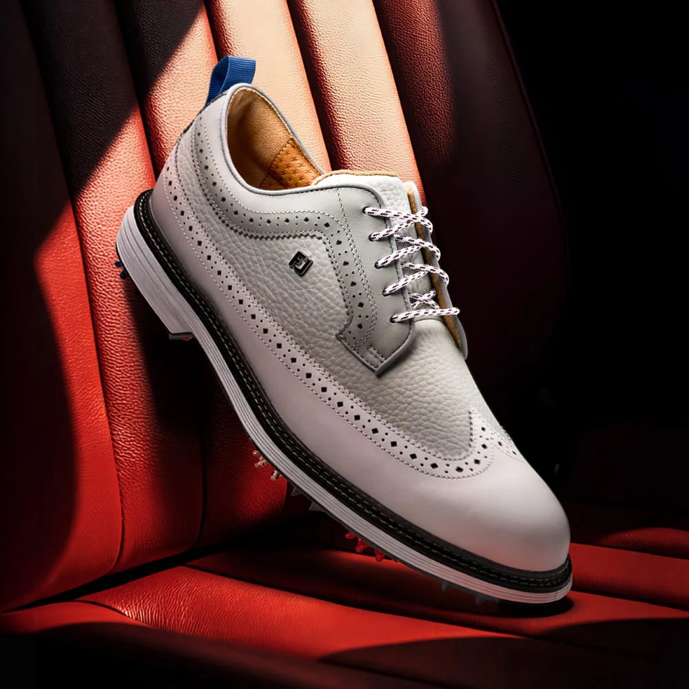 FootJoy Premiere Series Marquis Ltd Edition Waterproof Spiked Shoes - Mist/White - Image 8