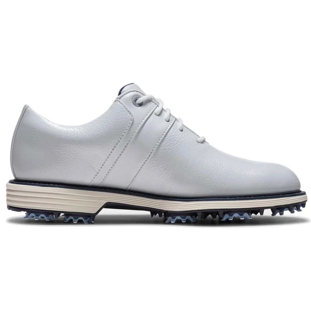 FootJoy Premiere Series Packard Ladies Waterproof Spiked Shoes - White/White/Navy - Image 5