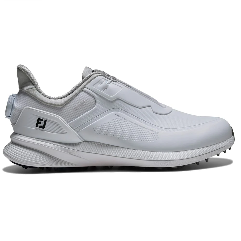 FootJoy Pro SL Boa Waterproof Spikeless Shoes - White/White/Grey