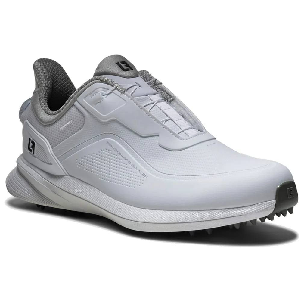 FootJoy Pro SL Boa Waterproof Spikeless Shoes - White/White/Grey - Image 5