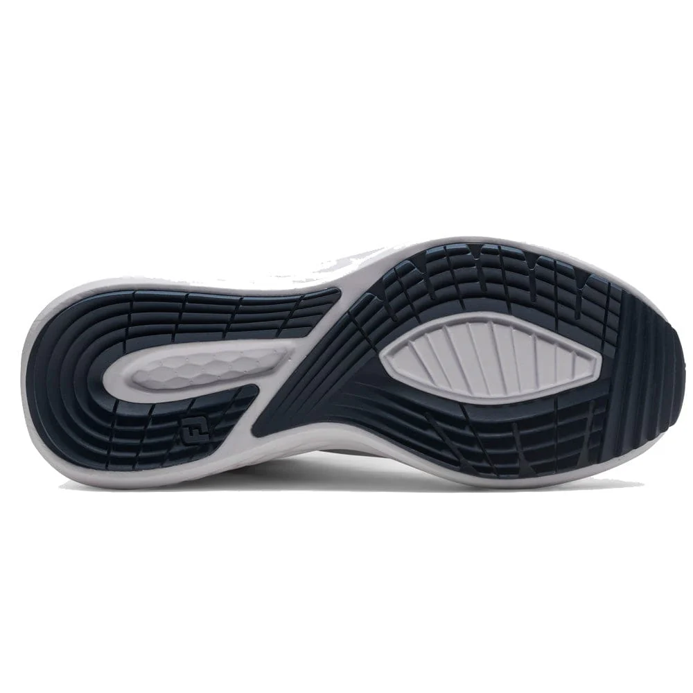 FootJoy Pulse Ladies Spikeless Waterproof Shoes - White/Navy/Blue - Image 3