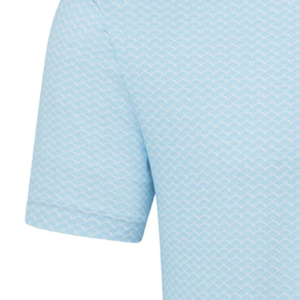 FootJoy Scallop Geo Pique Polo Shirt - Blue Reef - Image 4
