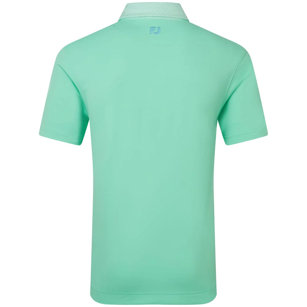 FootJoy Star Geo Trim Pique Polo Shirt - Seaglass - Image 2