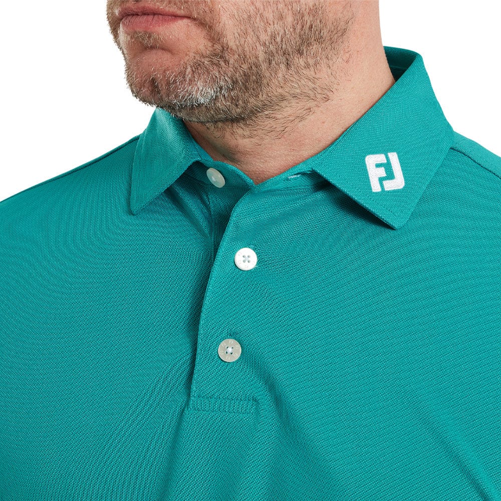 FootJoy Stretch Pique Solid Polo Shirt- Tile Blue - Image 4