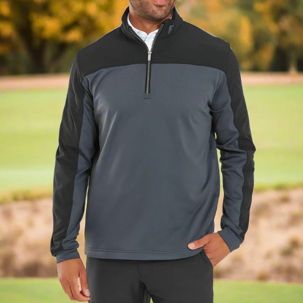 FootJoy Thermoseries Hybrid Midlayer - Black/Charcoal - Image 6