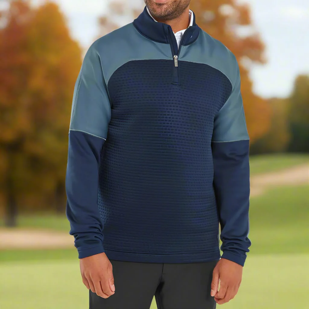 FootJoy ThermoSeries Jacquard Midlayer - Navy/Slate - Image 6