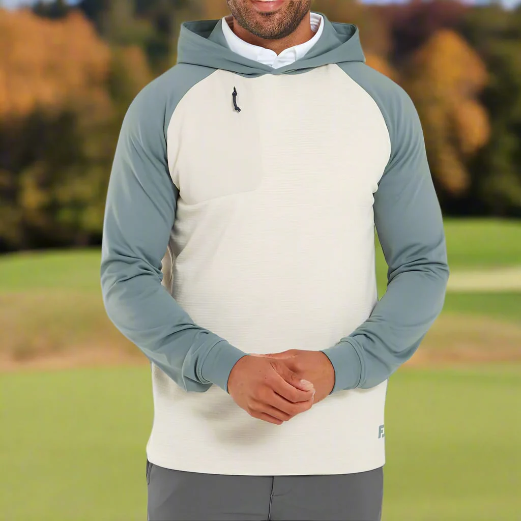 FootJoy ThermoSeries Pullover Hoodie - Stone/Green - Image 6