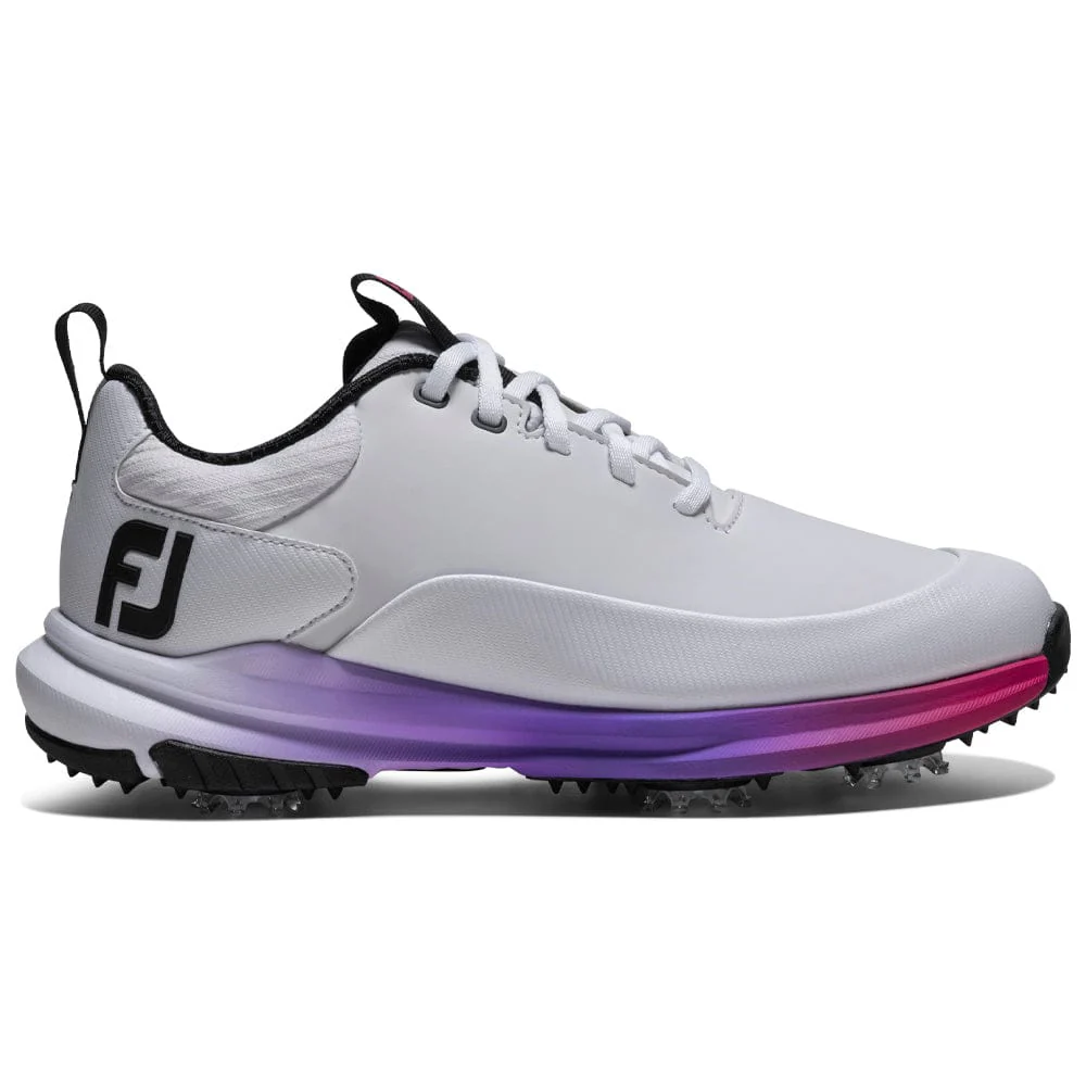 FootJoy Tour Rival Ladies Waterproof Spiked Shoes - White/Silver/Pink