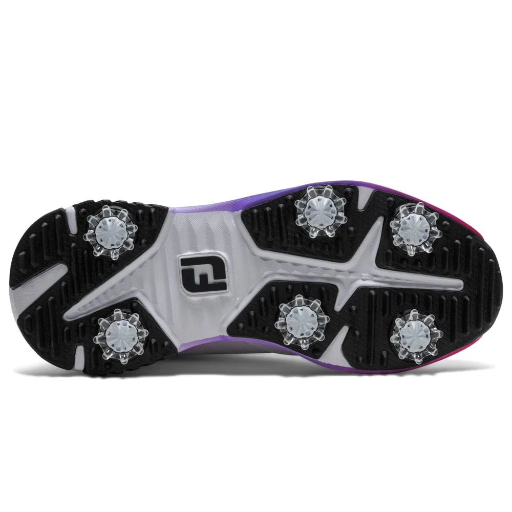 FootJoy Tour Rival Ladies Waterproof Spiked Shoes - White/Silver/Pink - Image 5
