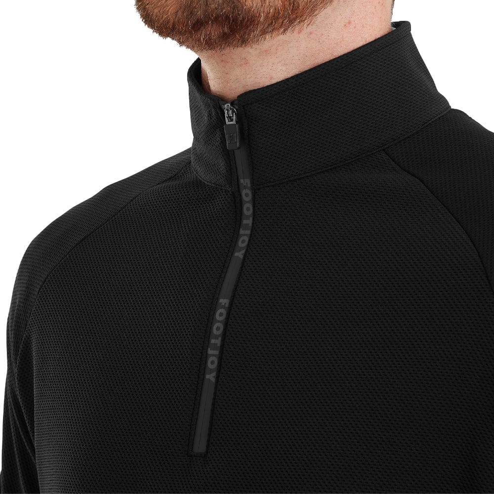 FootJoy Wordmark Chillout 1/4 Zip Pullover - Black - Image 5