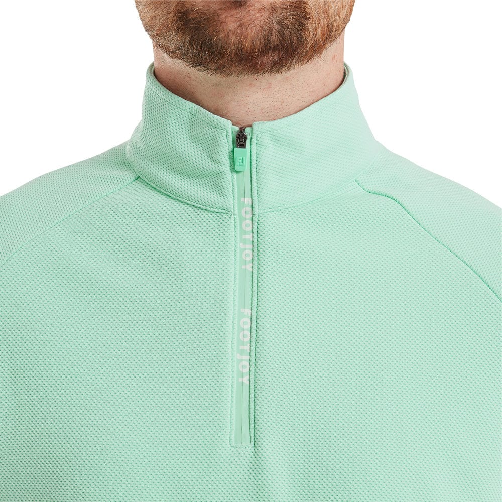 FootJoy Wordmark Chillout 1/4 Zip Pullover - Sea Glass - Image 3