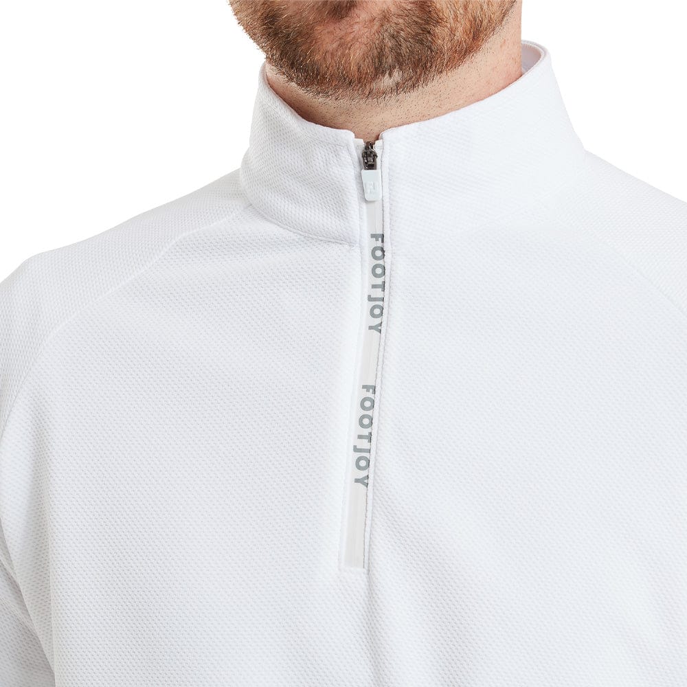 FootJoy Wordmark Chillout 1/4 Zip Pullover - White - Image 5