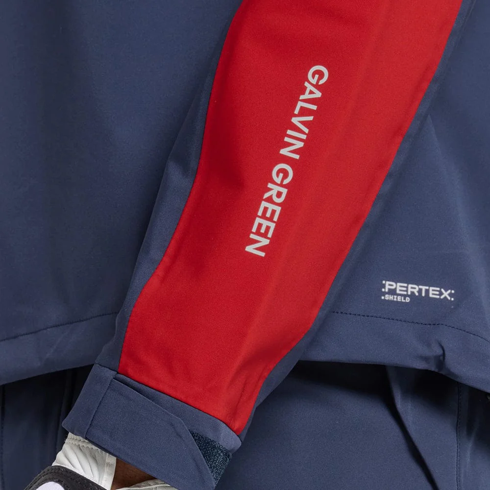 Galvin Green Adam 1/4 Zip Waterproof Jacket - Navy/Red - Image 6